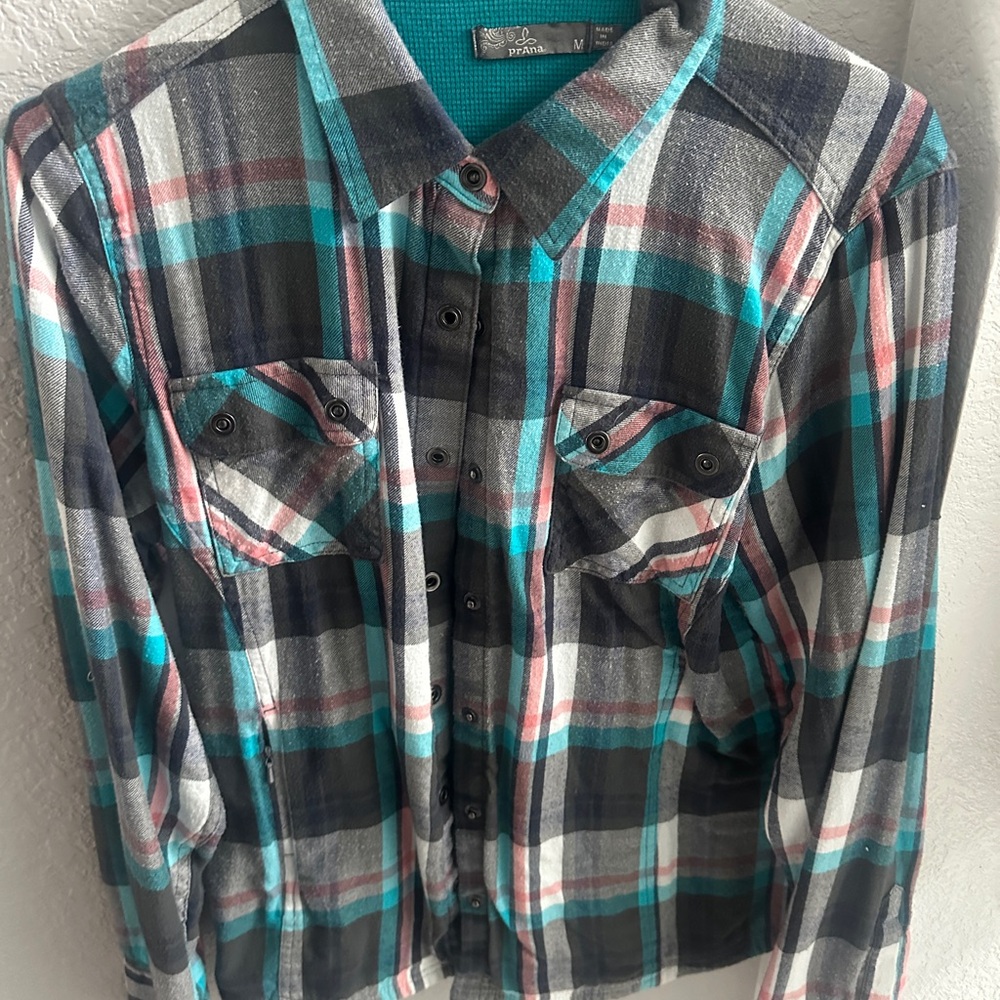 PRANA Plaid Button-Up Shirt